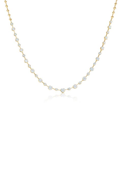 18k Gold Diamond Alternating Necklace
