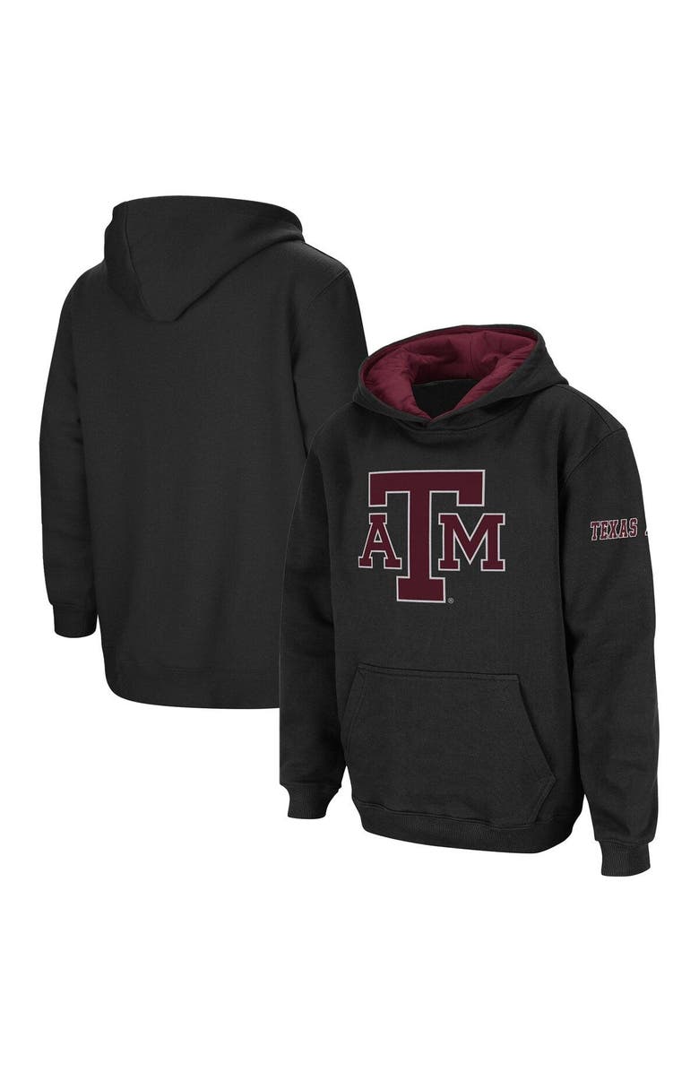 STADIUM ATHLETIC Youth Black Texas A&M Aggies Big Logo Pullover Hoodie, Main, color, 