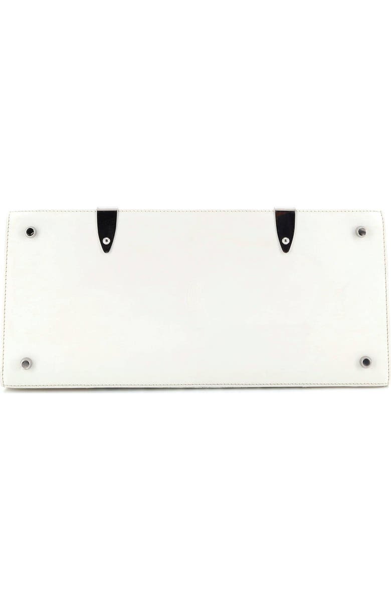 Pre-Owned Goyard Saigon Top Handle Bag Coated Canvas with Leather MM, Alternate, color, White