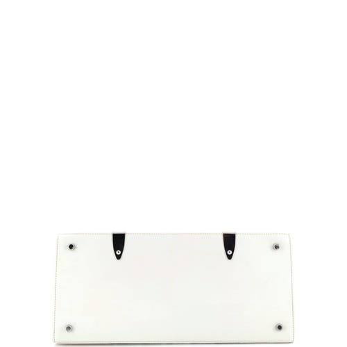 Pre-owned Goyard Goyard Saigon Top Handle Bag Coated Canvas With Leather Mm In White