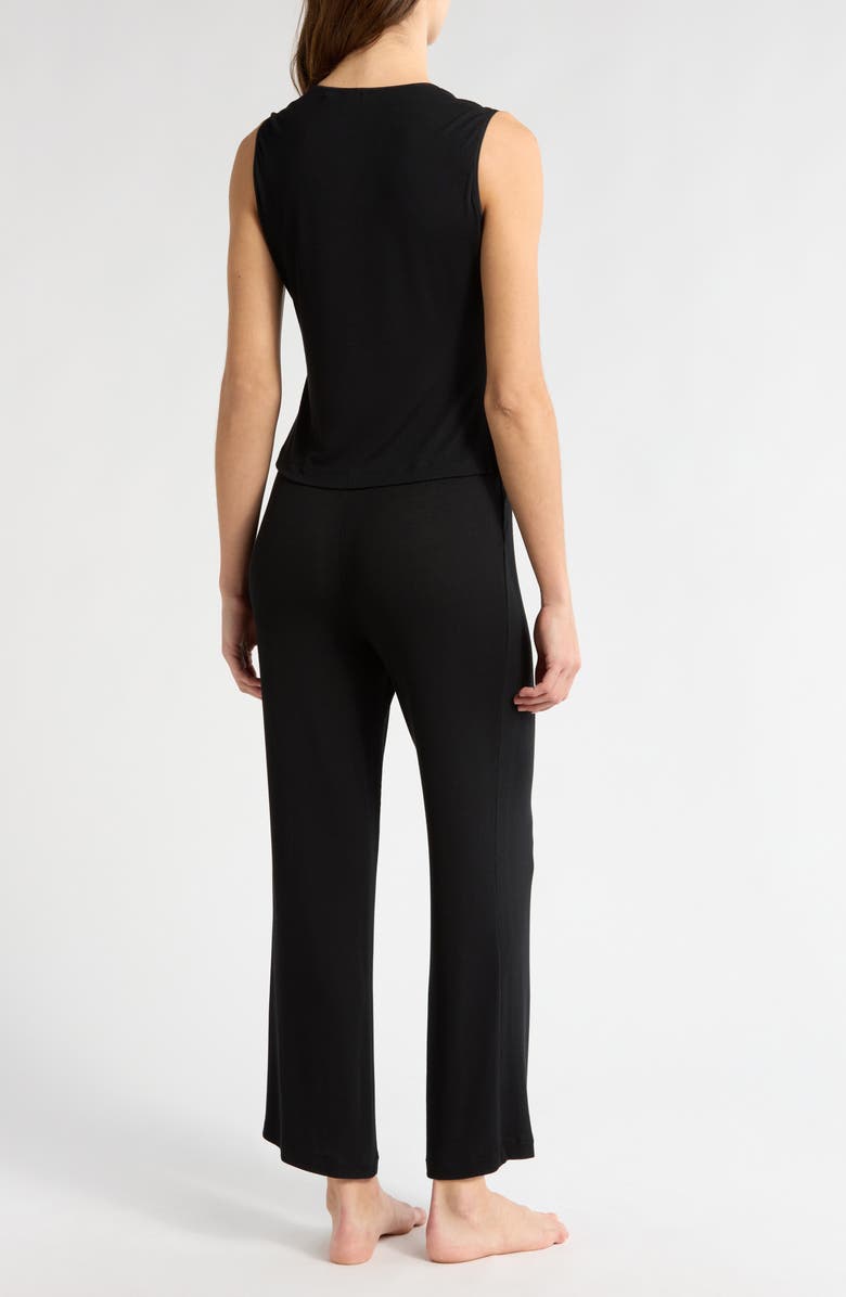 Natori Essentials Sleeveless Rib Pajamas, Alternate, color, Black