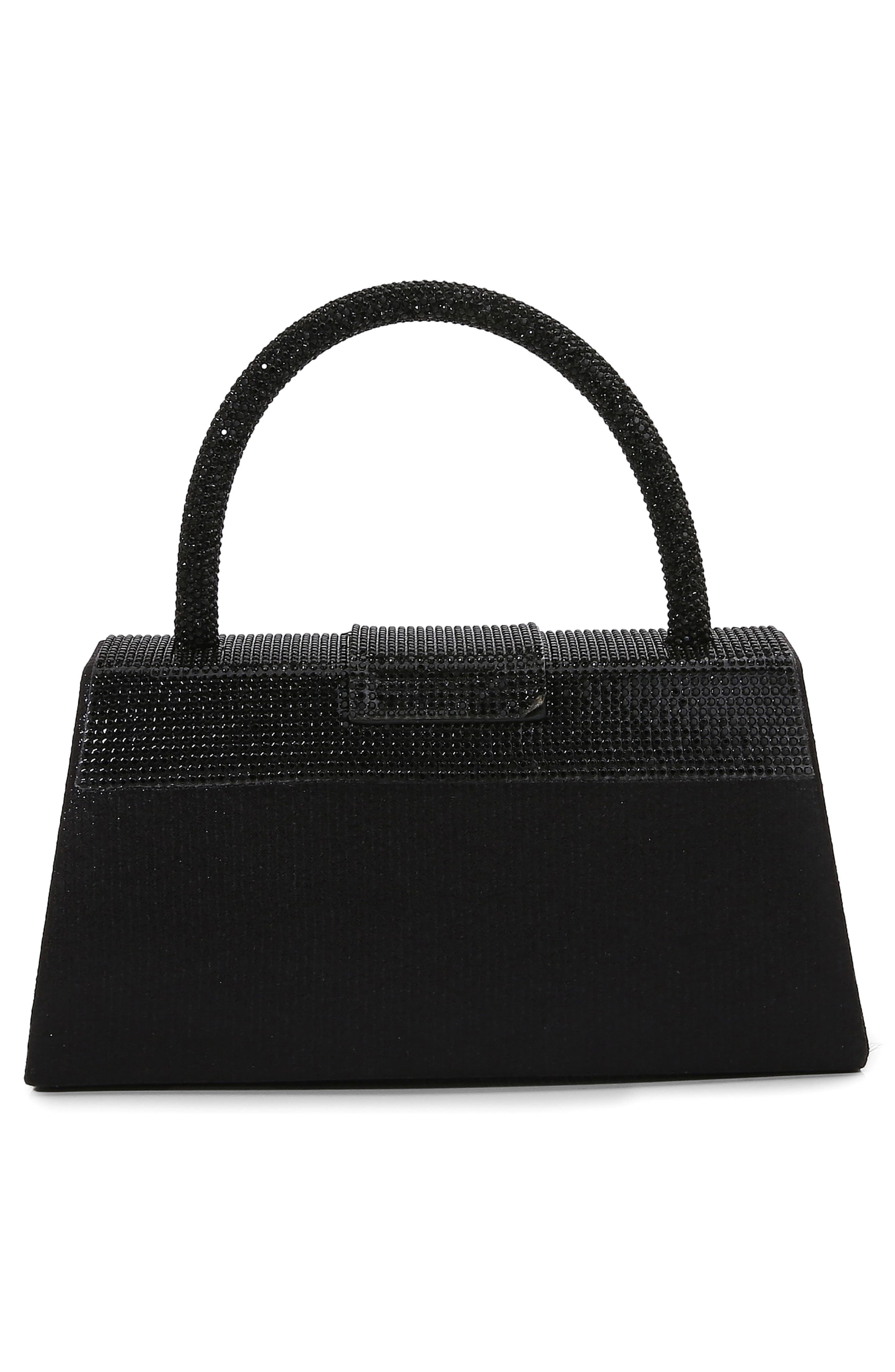 BERNESS Rhinestone Embellished Top Handle Bag, Alternate, color, Black
