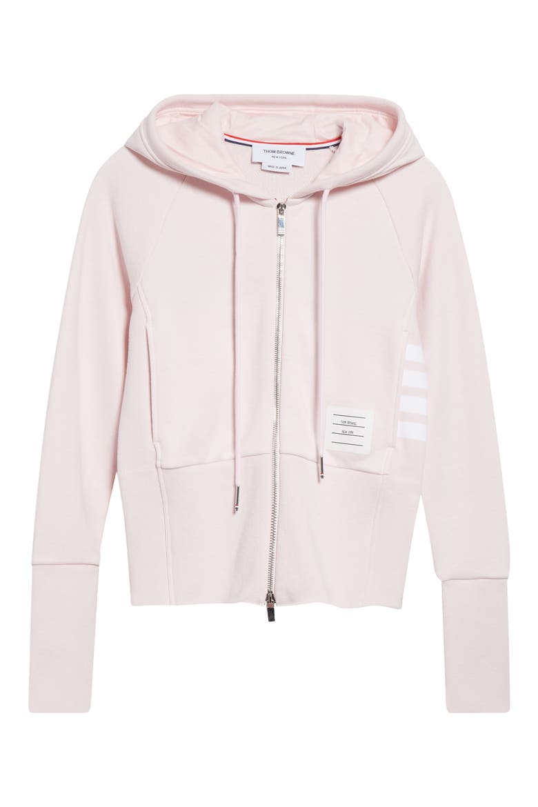 4-Bar Colorblock French Terry Zip Hoodie, Alternate, color, LIGHT PINK
