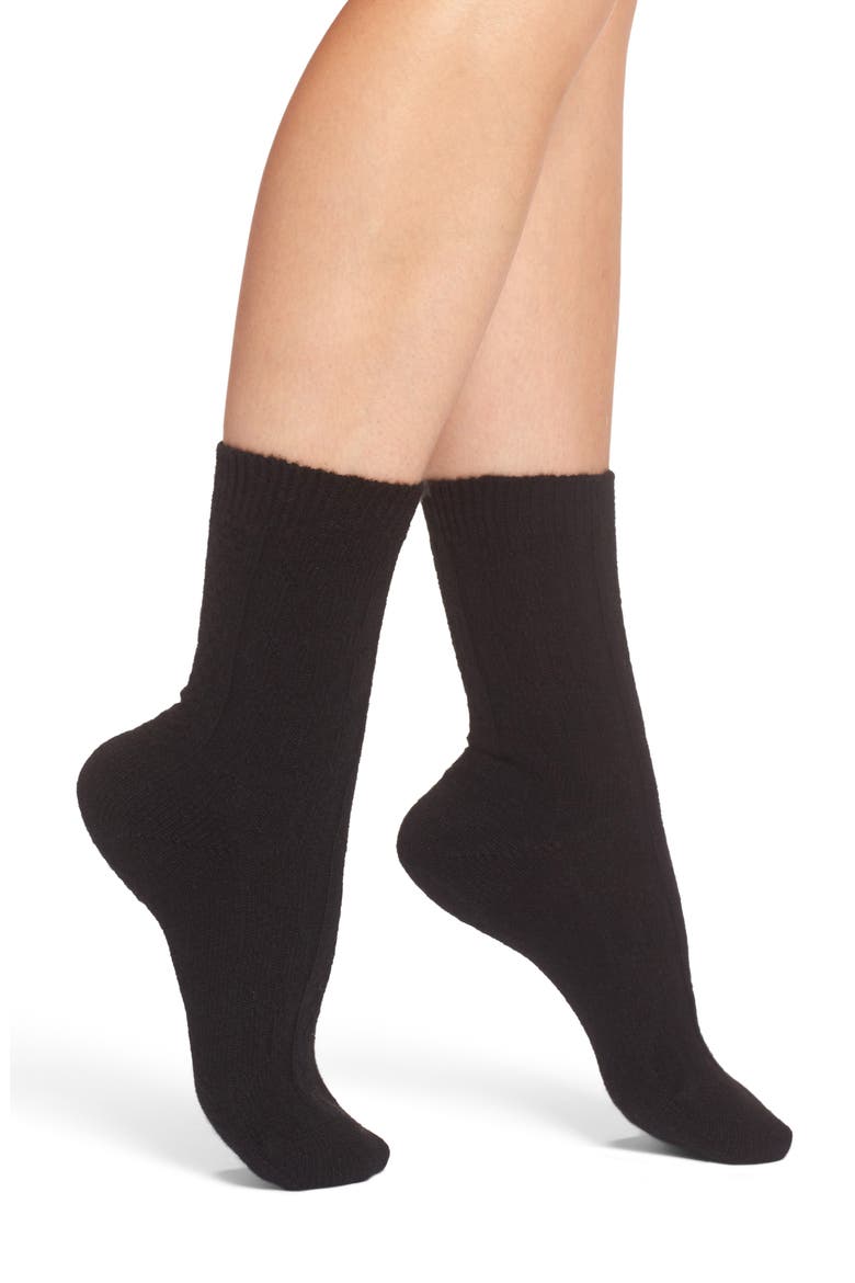 Christina Crew Socks, Main, color, BLACK