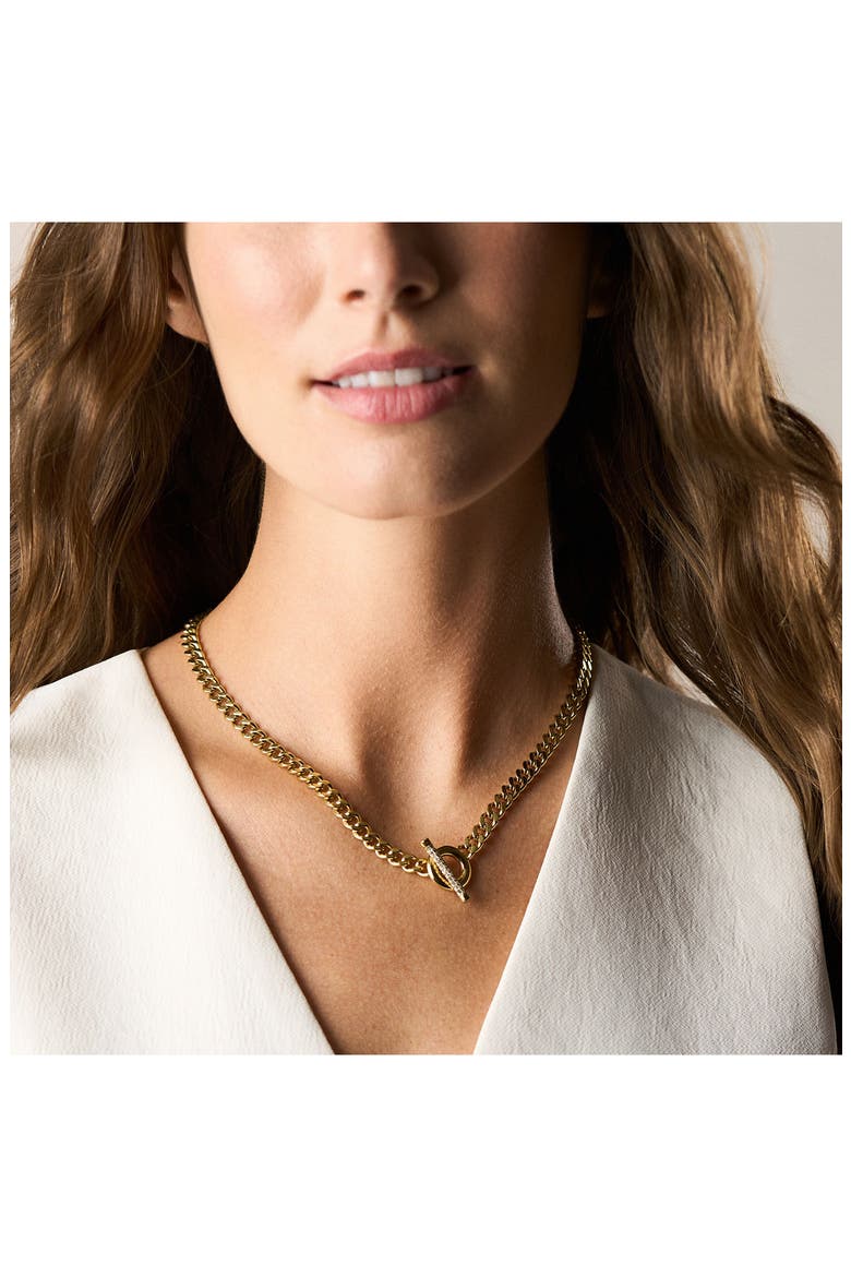 Carlie T-Bar Crystal Toggle Necklace, Alternate, color, GOLD