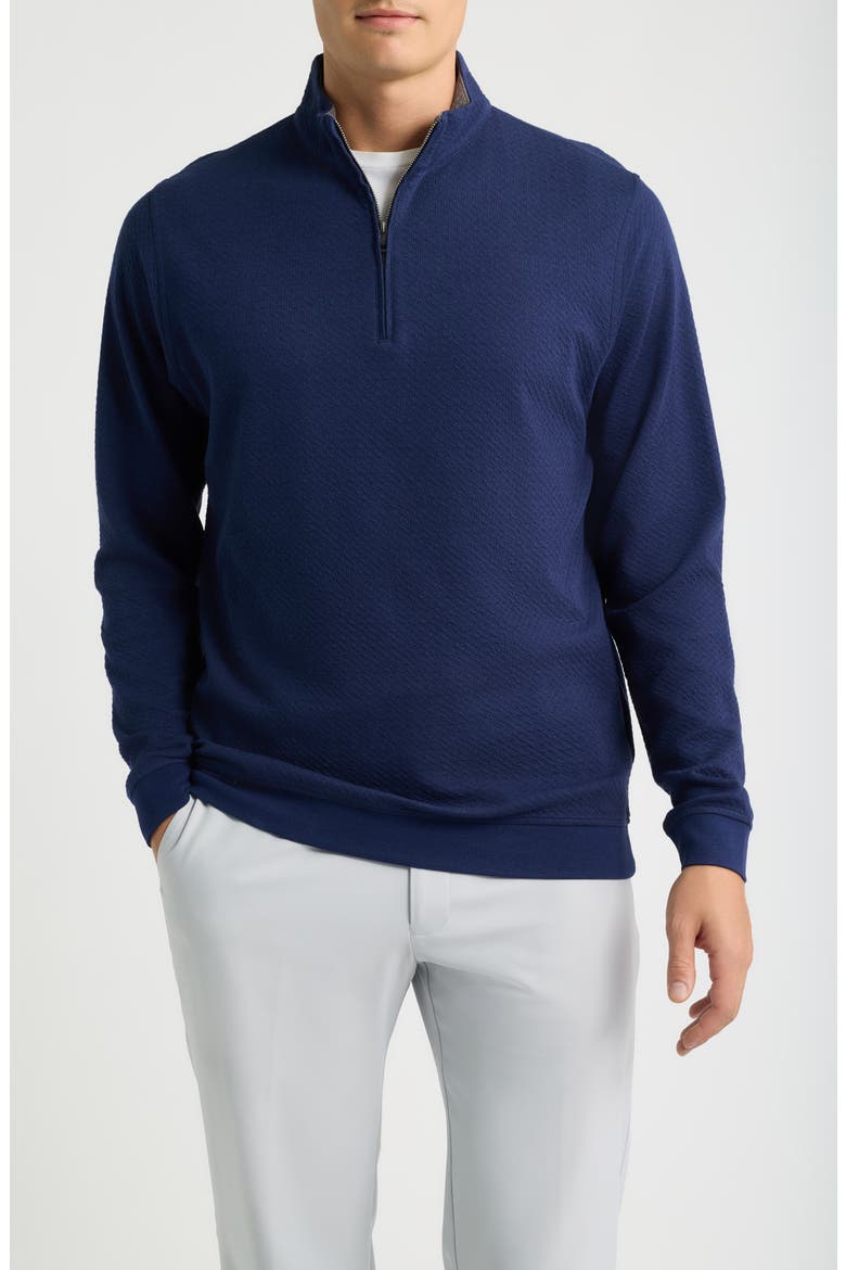 Ridgeline Knit Quarter Zip Pullover, Main, color, NAVY