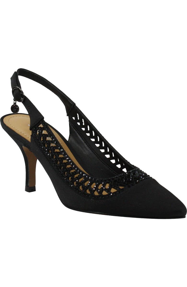 J. Reneé Naiara Crystal Embellished Slingback Pointed Toe Pump, Main, color,