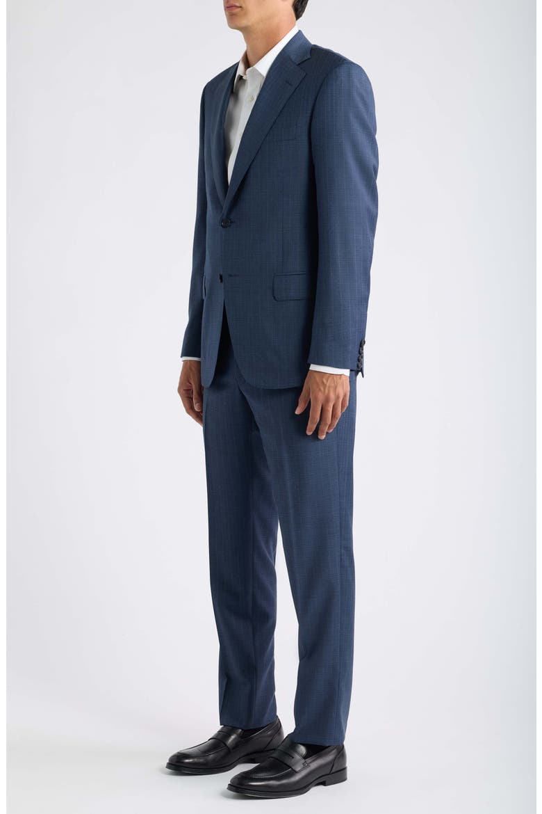 Navy Pinstripe Wool Suit, Alternate, color, BLUE