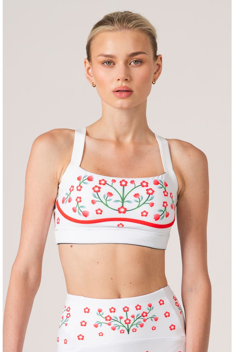 Day/Night Garden Reversible Racerback Sports Bra, Main, color, Black