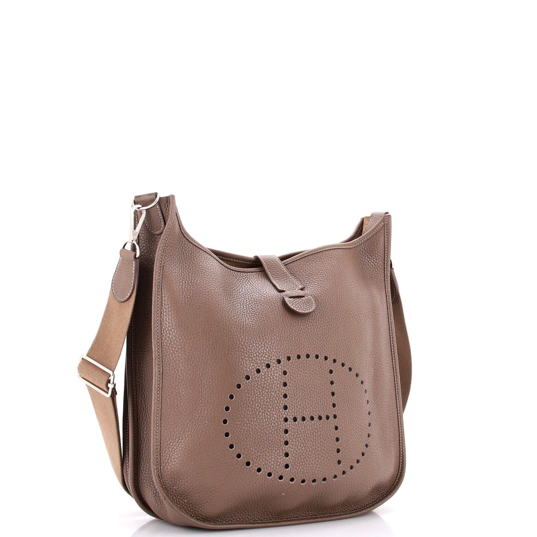 Pre-Owned Hermes Evelyne Bag Gen III Clemence PM, Alternate, color, Etoupe