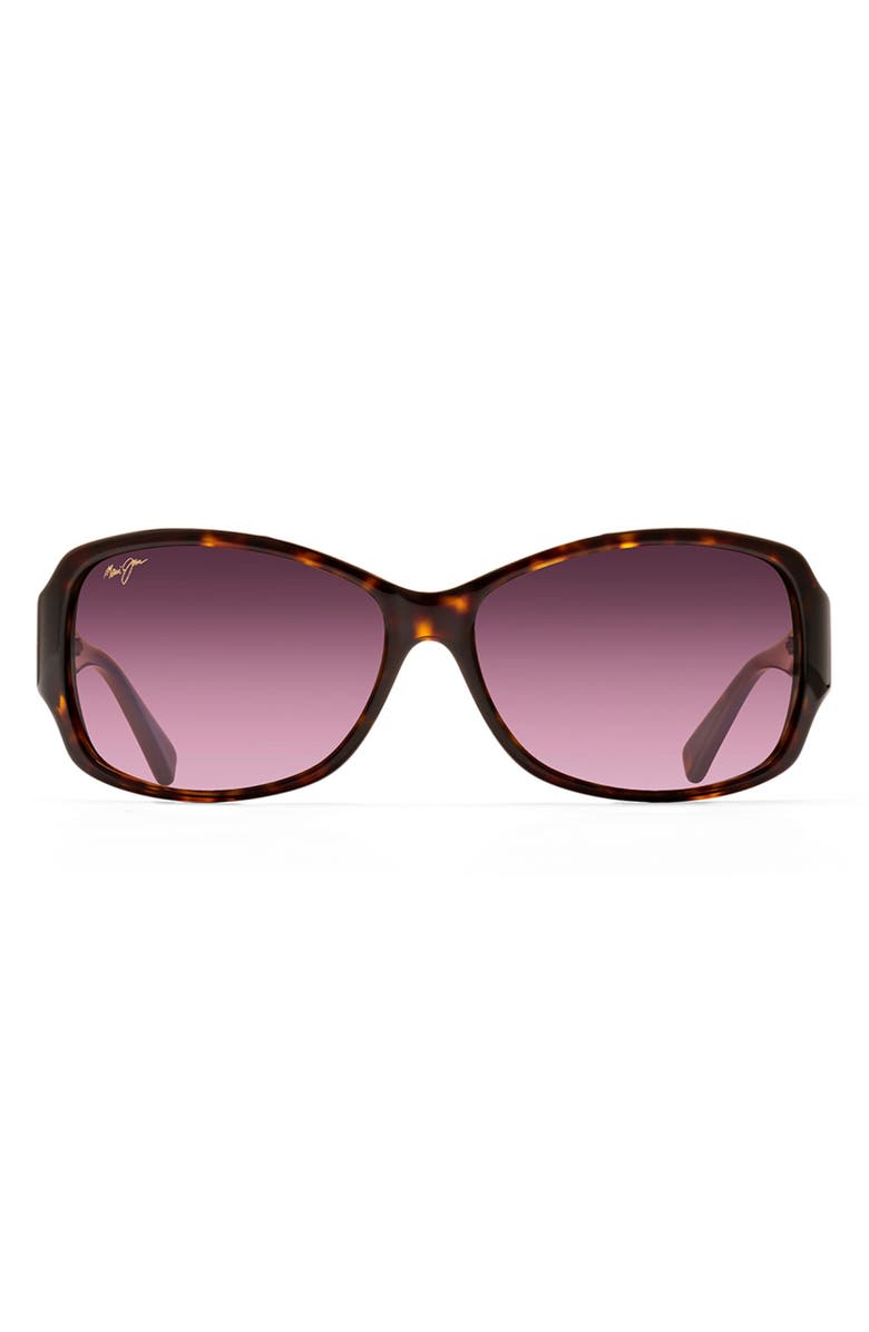 Maui Jim Nalani 61mm Polarized Square Sunglasses, Main, color, Dark Tortoise