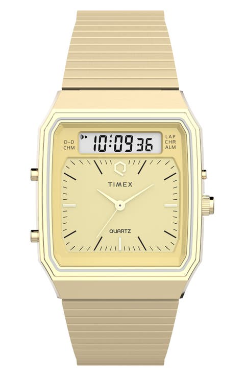 Q Timex 1982 Ana-Digi Reissue Bracelet Watch, 33mm