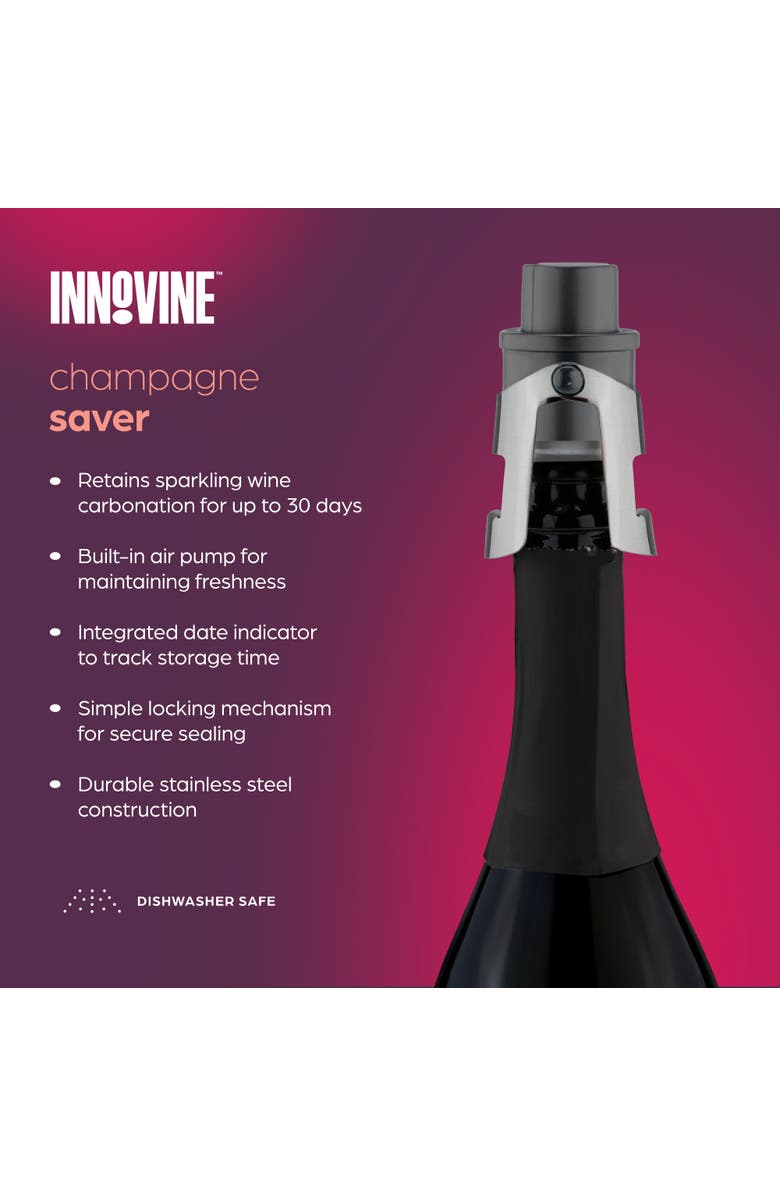 Innovine Champagne Saver, Alternate, color, Graphite