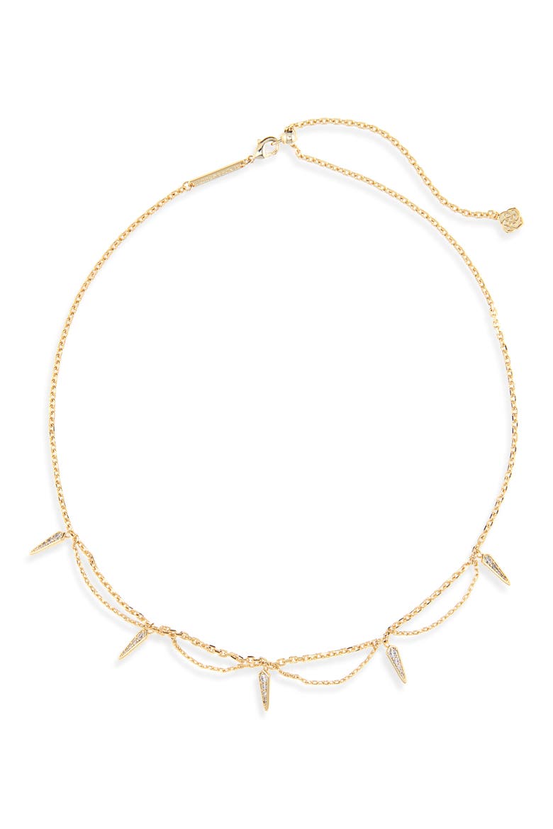 Fate Strand Necklace, Main, color, GOLD/ WHITE CZ