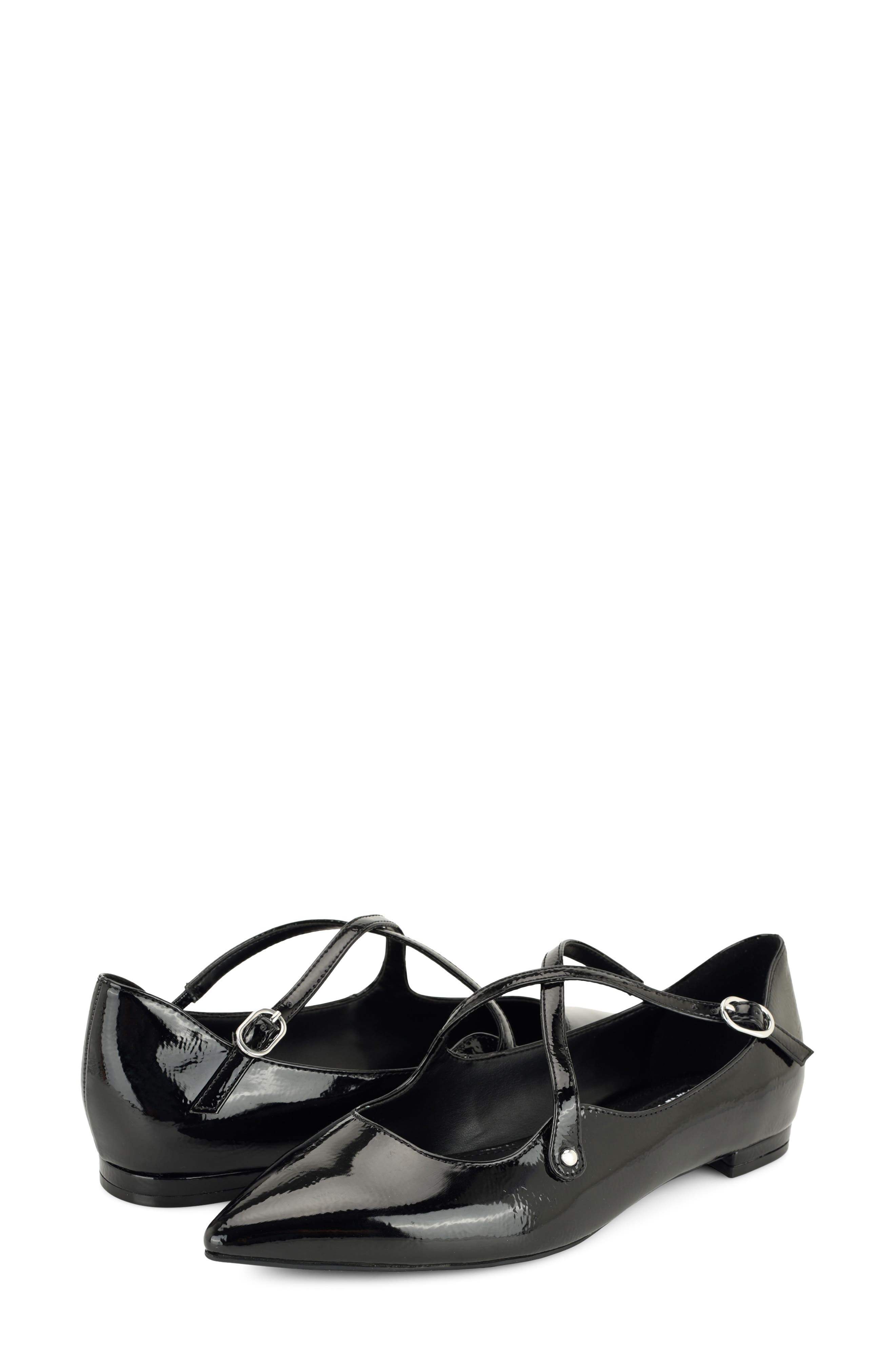 Jarry Pointed Toe Flat, Alternate, color, BLACK