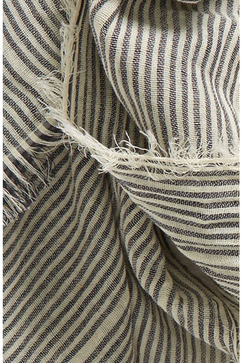 Micro Stripe Cotton Scarf, Alternate, color, LACE/ COASTAL BLUE