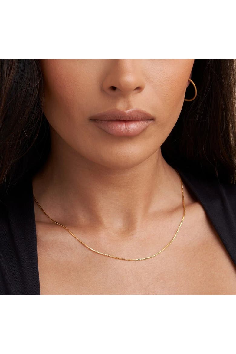 Box Chain Necklace, Alternate, color, Gold 24k