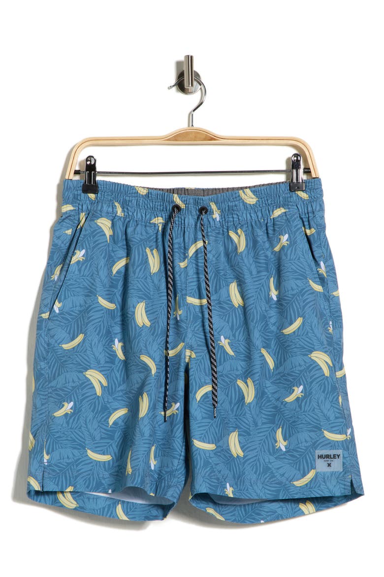 Going Bananas Volley Swim Trunks, Alternate, color, GREY/ NAVY