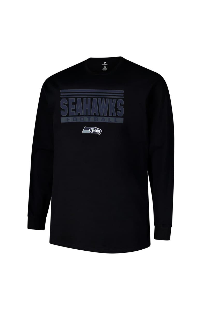 FANATICS Men's Profile  Black Seattle Seahawks Big & Tall Pop Long Sleeve T-Shirt, Alternate, color, Black