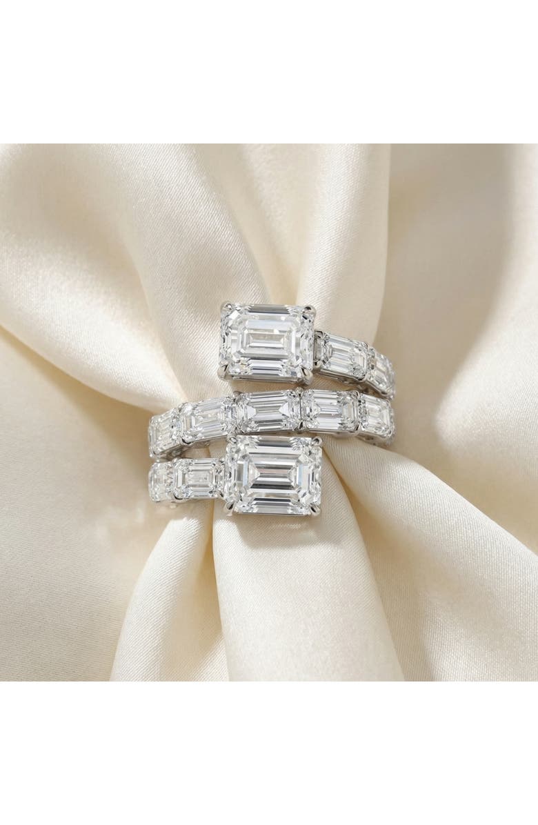 Bliss Diamond 6 1/2Ct Emerald Cut Diamond Ring Gold Women's Right Hand Anniversary Band, Alternate, color, 14K White Gold