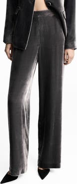 MANGO Silvie Straight Leg Velvet Trousers