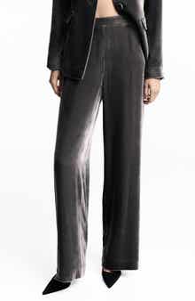 MANGO Silvie Straight Leg Velvet Trousers