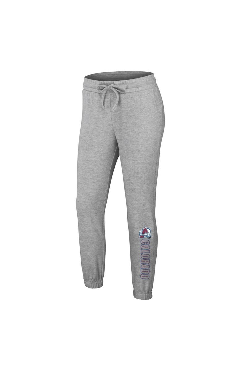 WEAR by Erin Andrews Women's WEAR by Erin Andrews Heather Gray Colorado Avalanche Knit Long Sleeve Tri-Blend T-Shirt & Pants Sleep Set, Alternate, color, Heather Gray