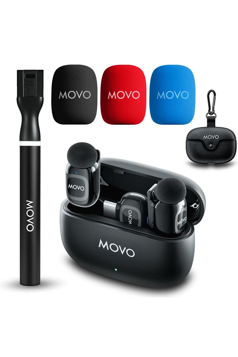 NanoMic Dual USB-C Wireless Microphone for iPhone 15/16 and Up with Wireless Mic Handle, Main, color, Black
