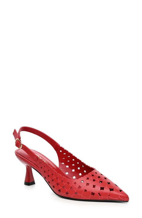 Lovey Slingback Faux Leather Pump