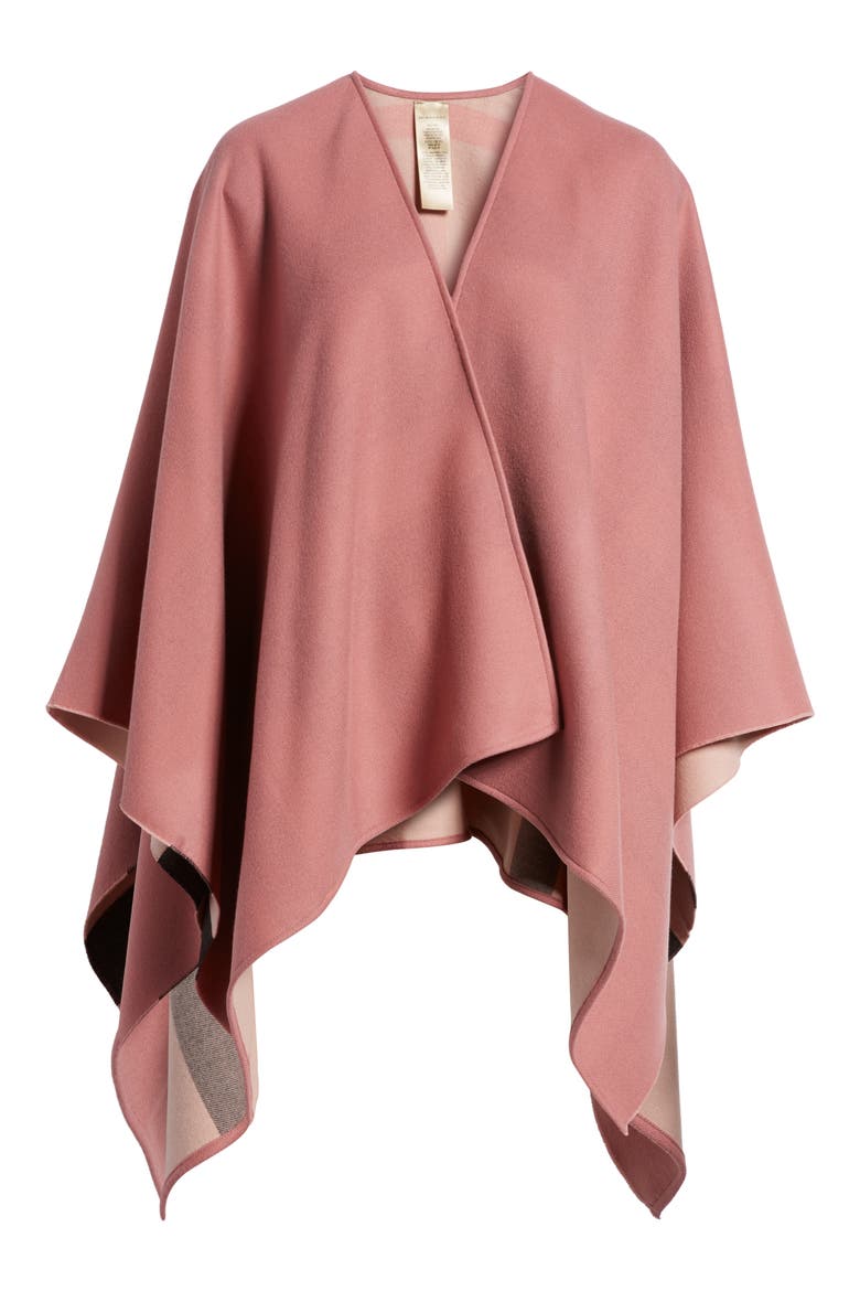 Merino Wool Reversible Wrap, Alternate, color, ASH ROSE