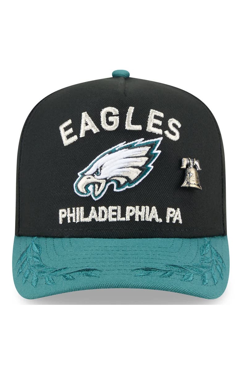 New Era Men's New Era Black/Midnight Green Philadelphia Eagles 2025 NFL Draft On Stage A-Frame 59FIFTY Fitted Hat, Alternate, color, 