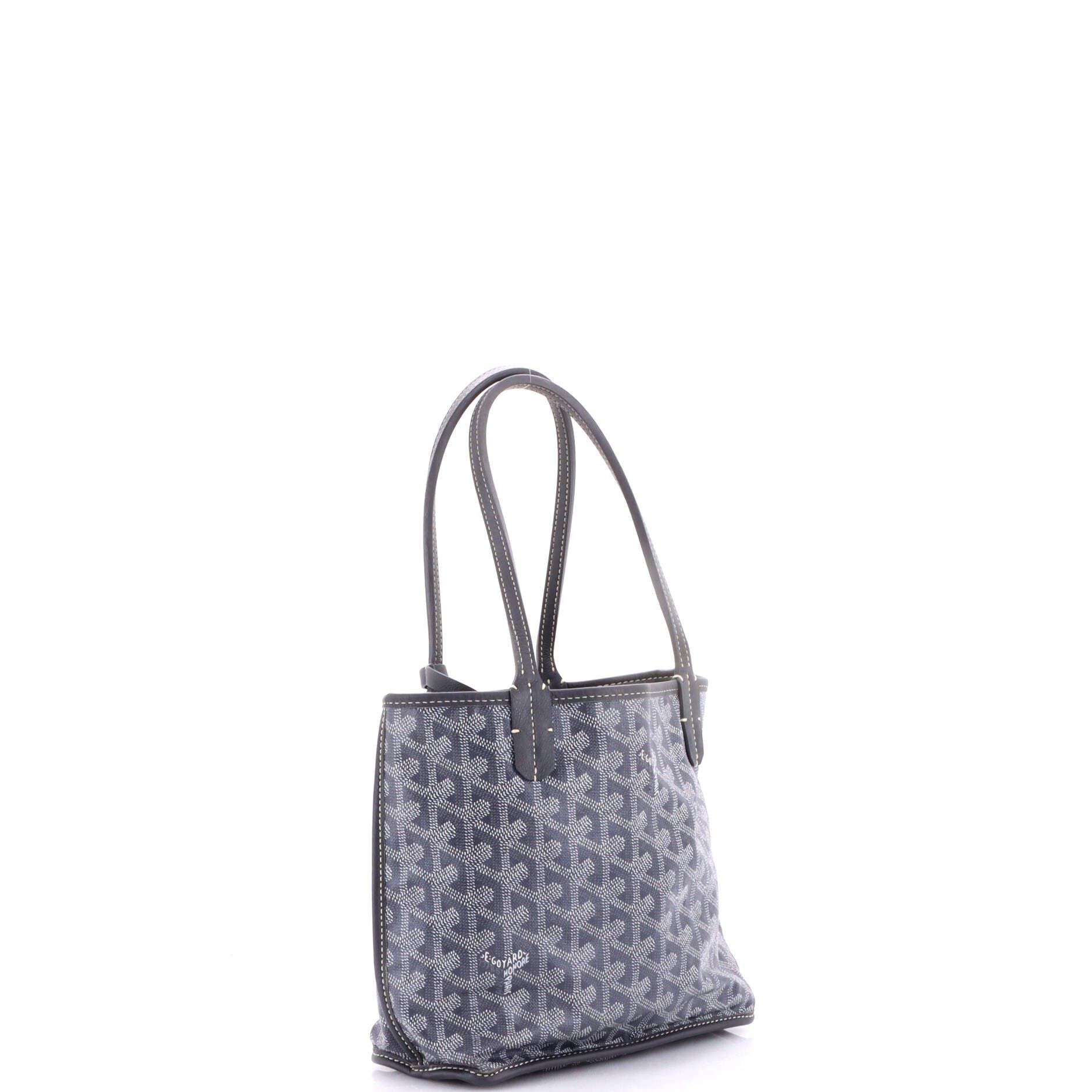 Pre-Owned Goyard Anjou Reversible Tote Coated Canvas Mini, Alternate, color, Gray