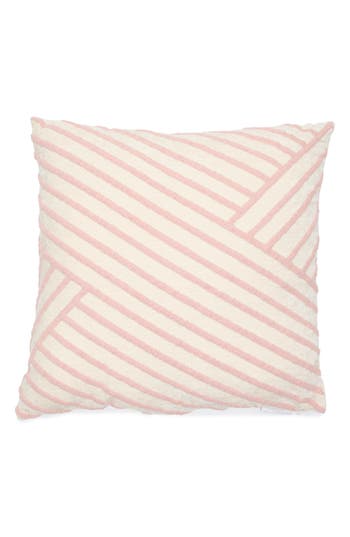 Tahari Asymmetrical Stripe Bouclé Accent Pillow In Pink