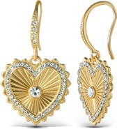 Jessica Simpson Heart Drop Earrings with Rhinestones