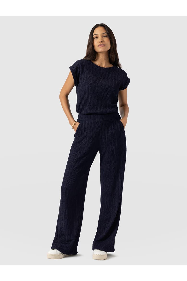 Hoxton Wide Leg Pant, Alternate, color, Navy Textured