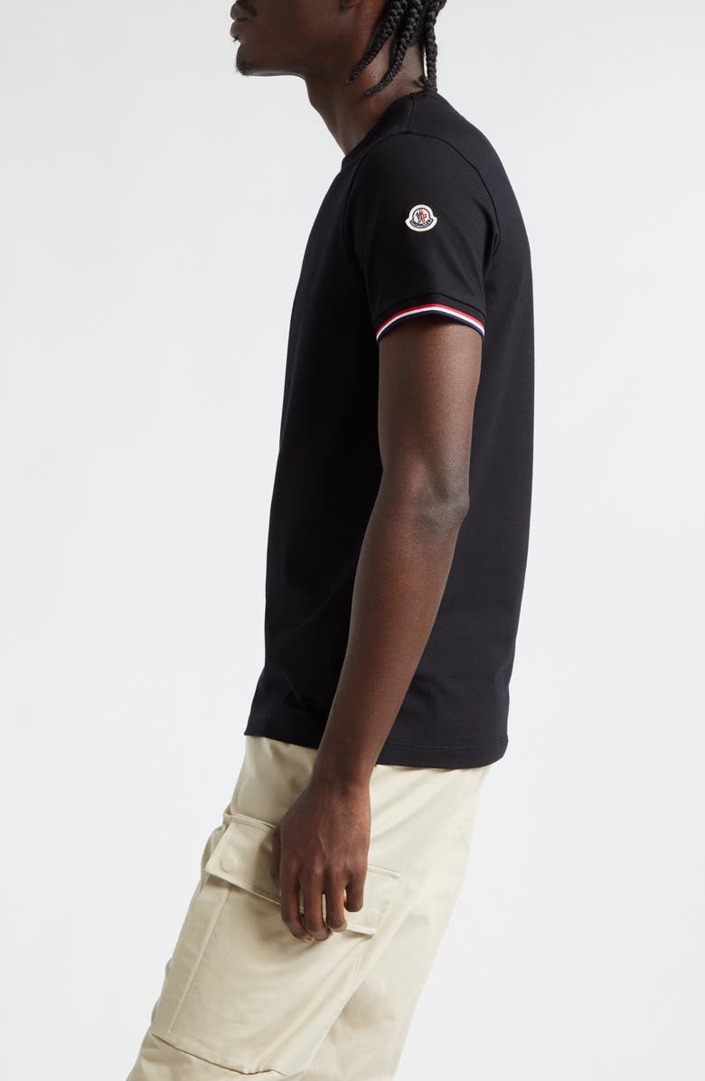 Moncler Tipped Cotton Stretch Jersey T-Shirt, Alternate, color, 