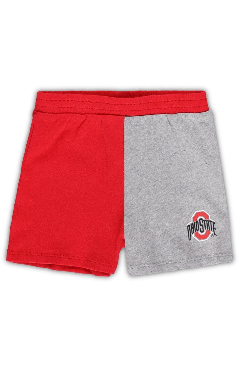 Outerstuff Toddler Heather Gray Ohio State Buckeyes Super Star T-Shirt & Shorts Set, Alternate, color, 