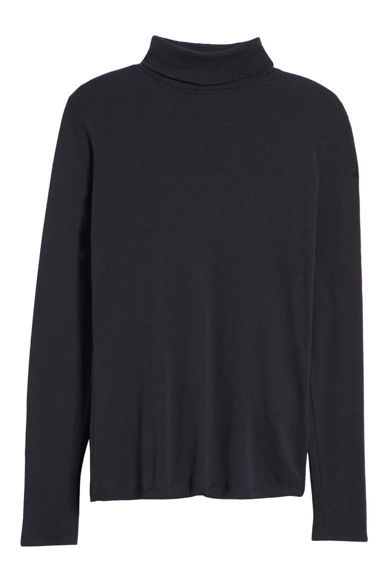 Turtleneck Top, Alternate, color, JET BLACK