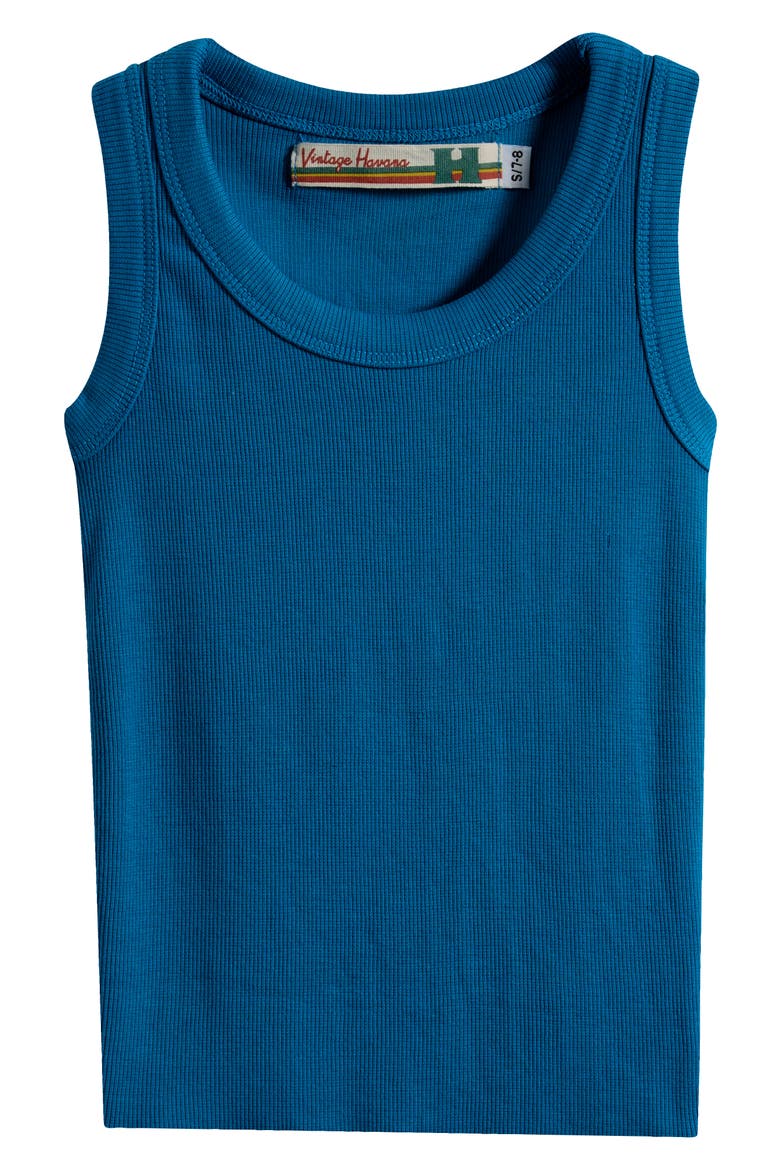 Kids' Rib Knit Tank Top, Main, color, COSMIC BLUE