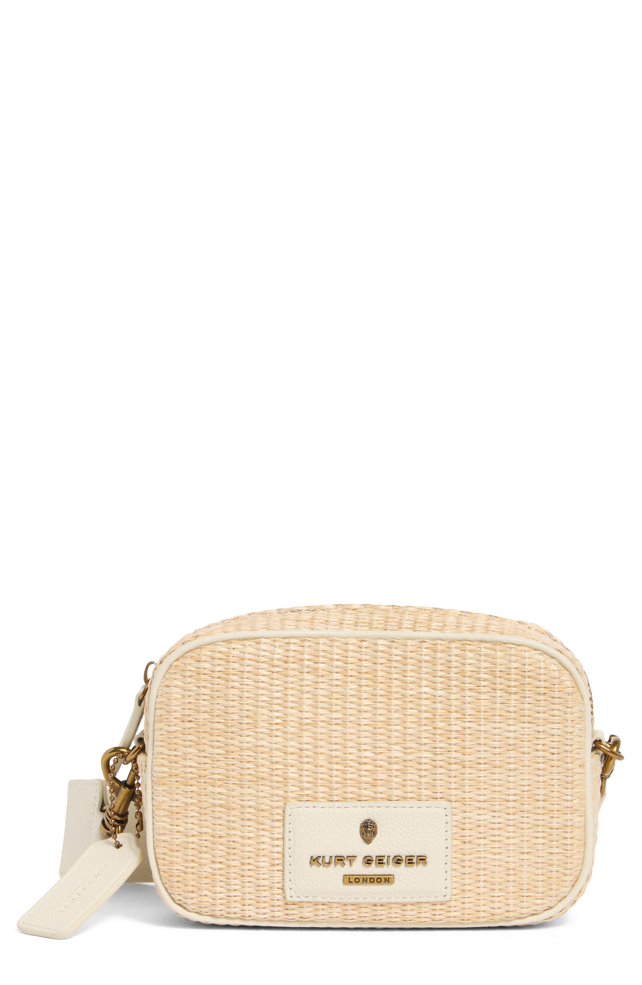 「小カバ」 Kurt Geiger London Chiswick Raffia Camera Bag | Nordstromrack