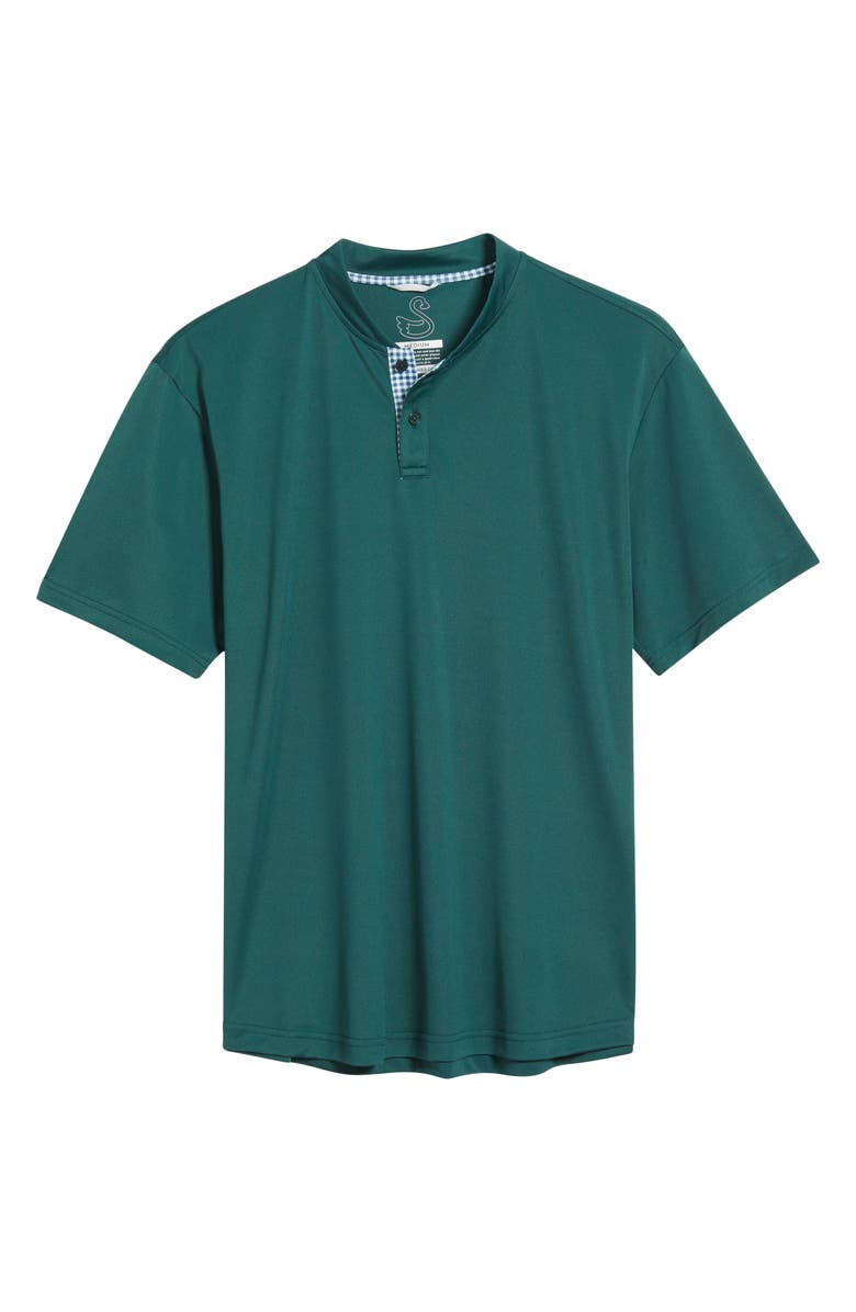 Swannies Darren Collarless Performance Golf Polo, Alternate, color, Forest