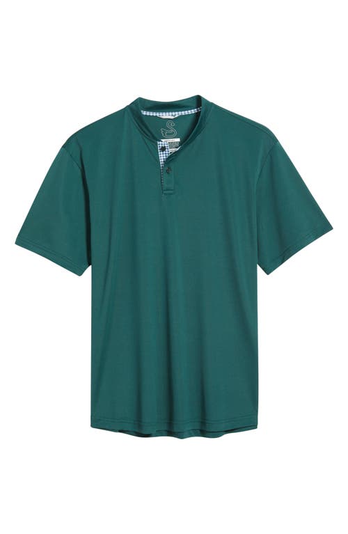 Swannies Darren Collarless Performance Golf Polo In Green