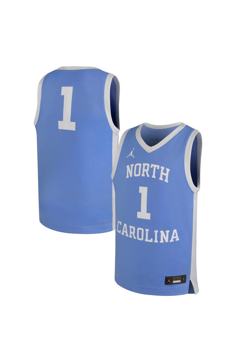 Jordan Brand Youth Jordan Brand Carolina Blue North Carolina Tar Heels Replica Basketball Jersey, Main, color, Light Blue