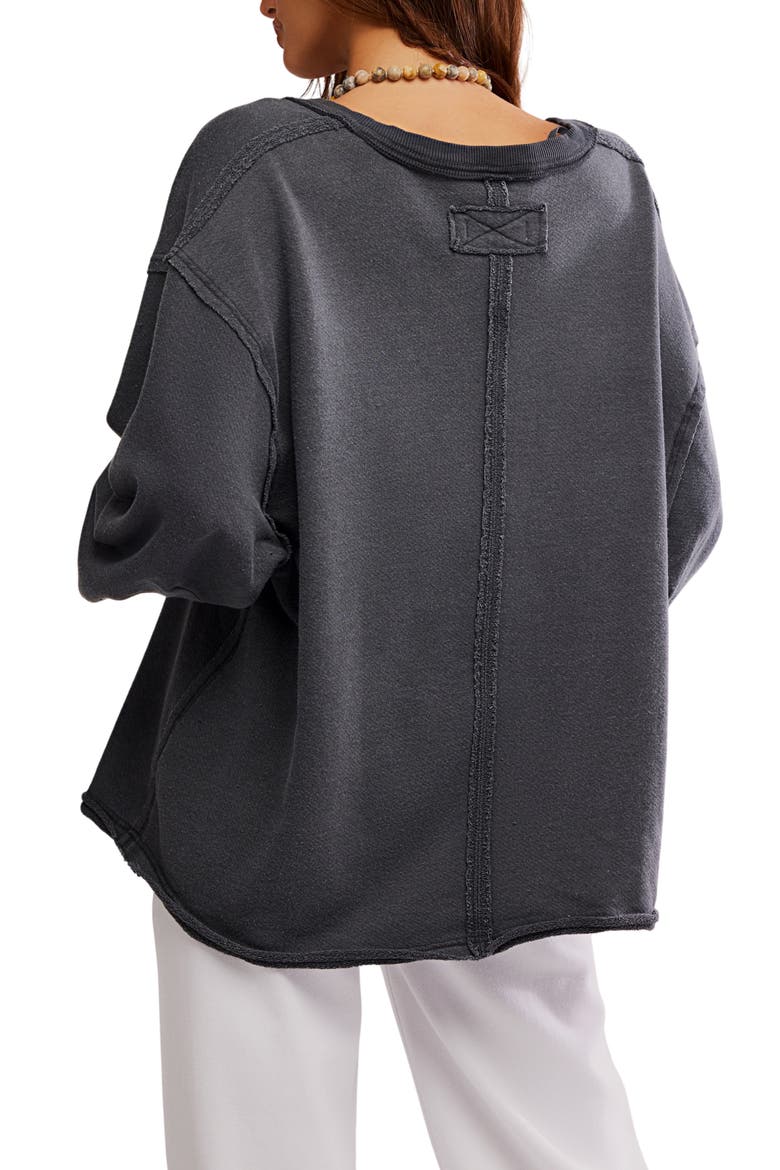 WTF Venice Oversize Cotton Blend Graphic Sweatshirt, Alternate, color, BLACK BIRD COMBO