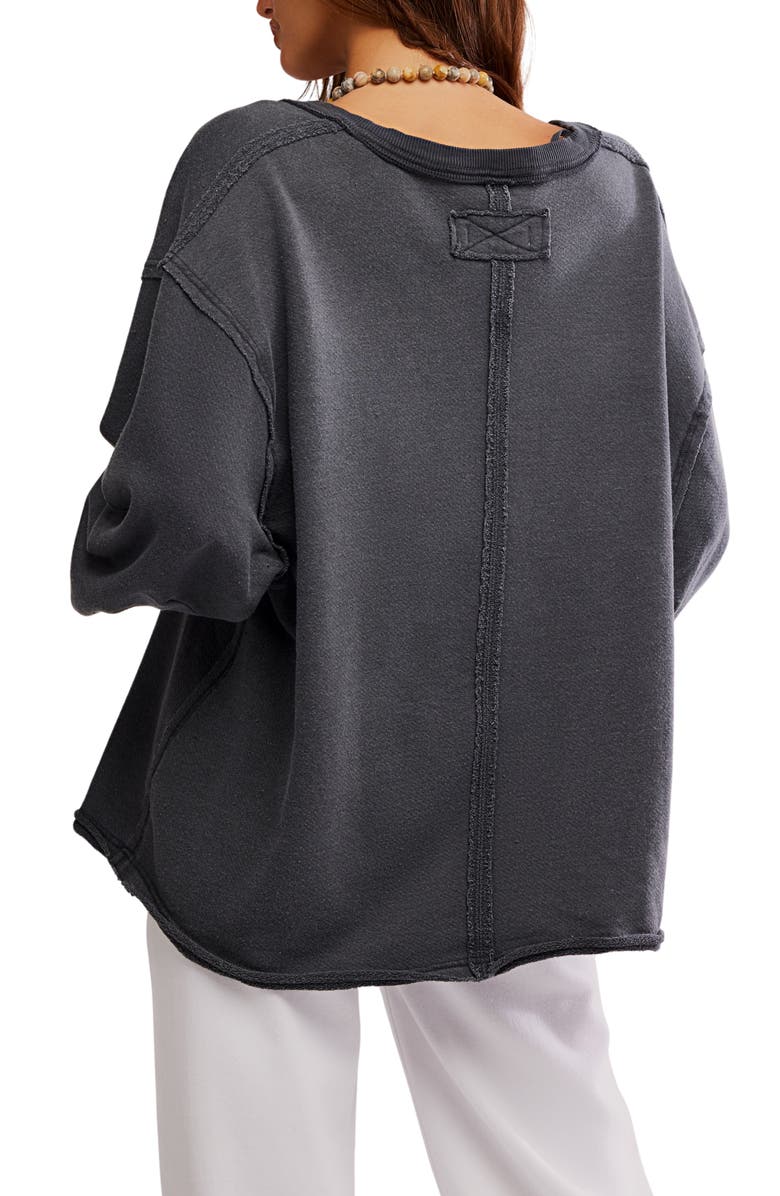 Free People WTF Venice Oversize Cotton Blend Graphic Sweatshirt, Alternate, color, Black Bird Combo