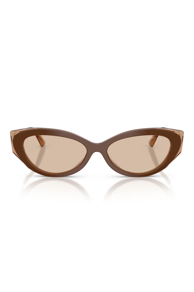 54mm Cat Eye Sunglasses, Main, color, BROWN/ TAN / LIGHT BROWN