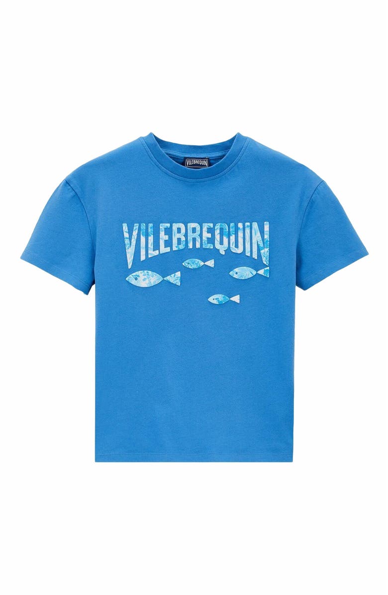 Vilebrequin Kids' Organic Cotton Tahiti Turtles T-Shirt, Main, color, Ocean
