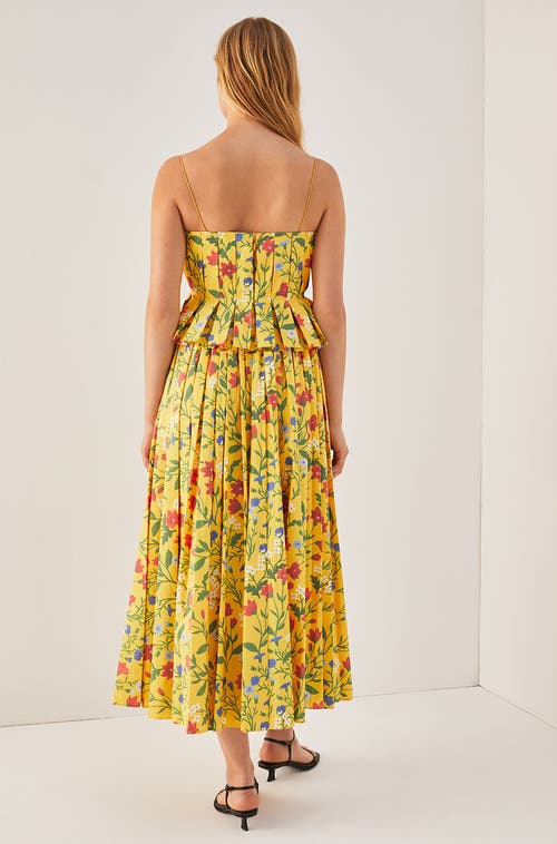 Rebecca Taylor Botanica Fleur Pleated Skirt In Dandelion