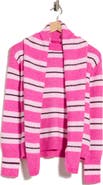 Madden Girl Striped Crewneck Sweater with Scarf