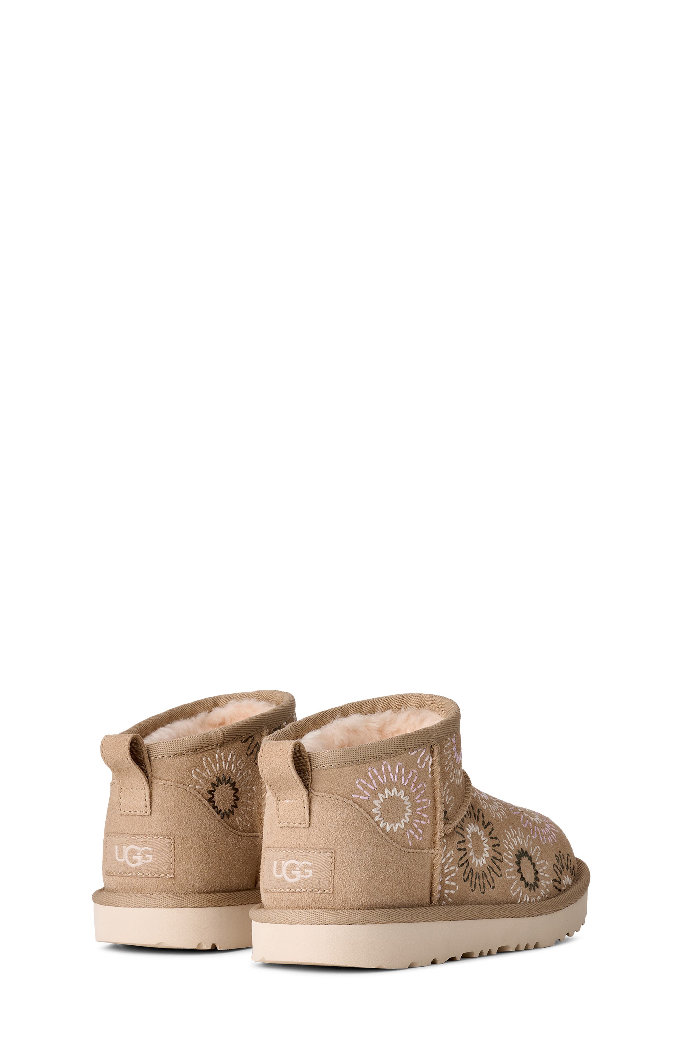 UGG<sup>®</sup> Kids' Classic Ultra Mini Sun Stitch Boot, Alternate, color, Mustard Seed